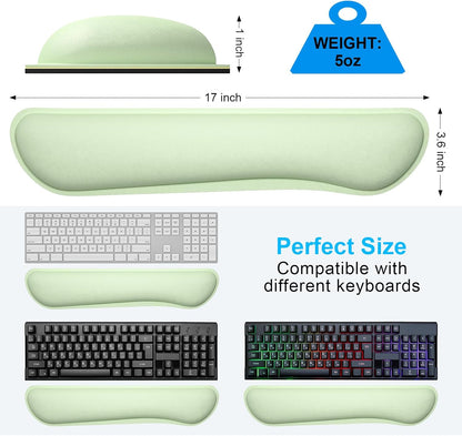Dapesuom Enlarge Keyboard Wrist Rest, Memory Foam Keyboard Wrist Cushion for Computer Desk Mats Support, Pain Relief Ergonomic Mouse Pad Rests with Non-Slip Base for Gaming, Laptop, Radiant Orchid