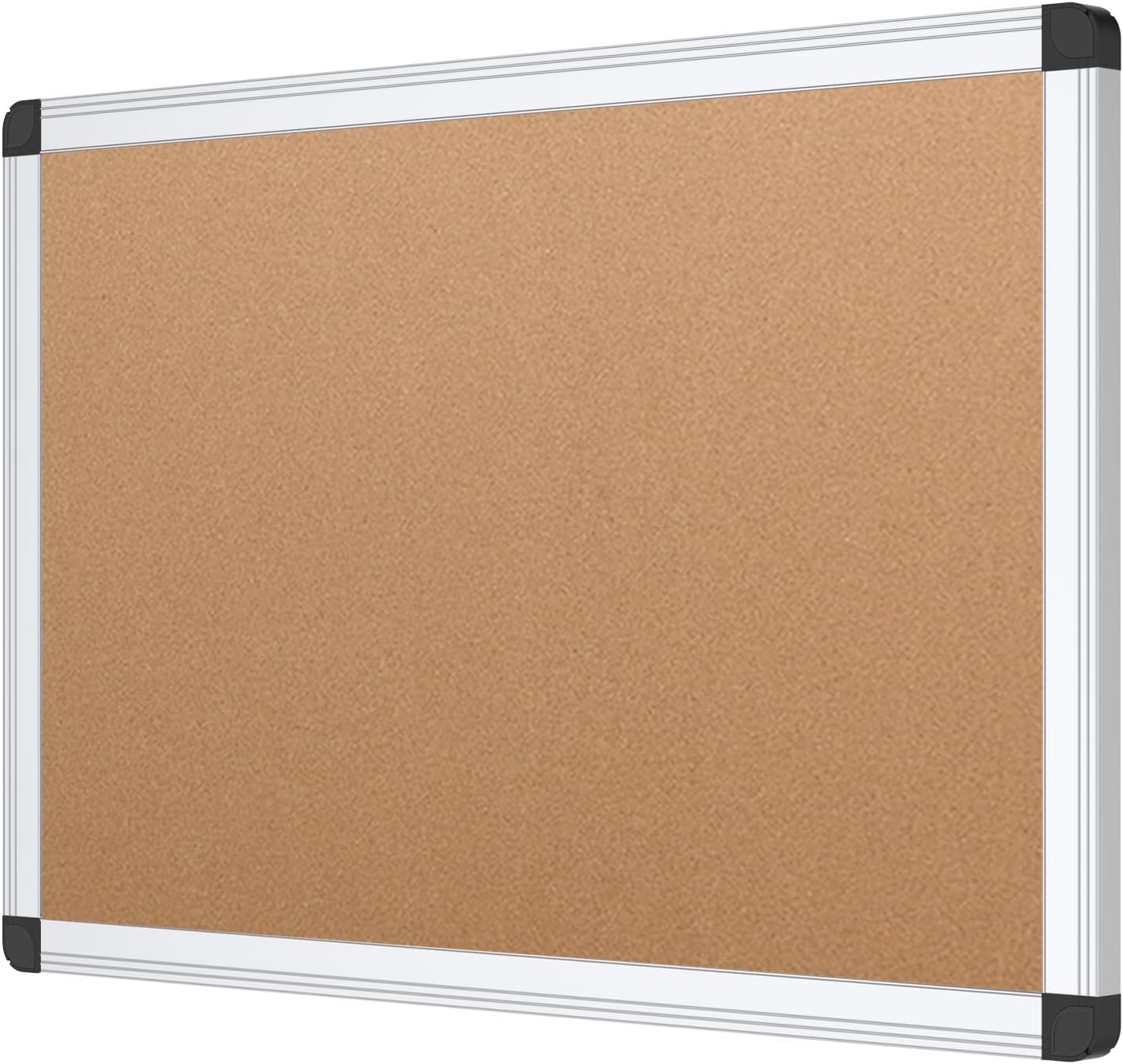 VIZ-PRO Cork Notice Board, 36 X 24 Inches, Silver Aluminium Frame