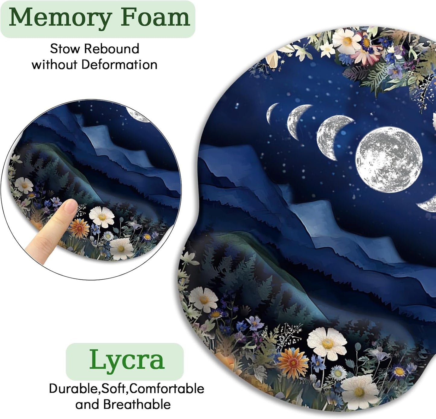 LIMKRIAN Cat Ergonomic Mouse Pad with Wrist Rest, Gaming Mouse Pad with Wrist Support, Funny Mouse Pads for Desk, Computer Mousepad with Non-Slip Pain Relief PU Base, Cute Office Desk Accessories