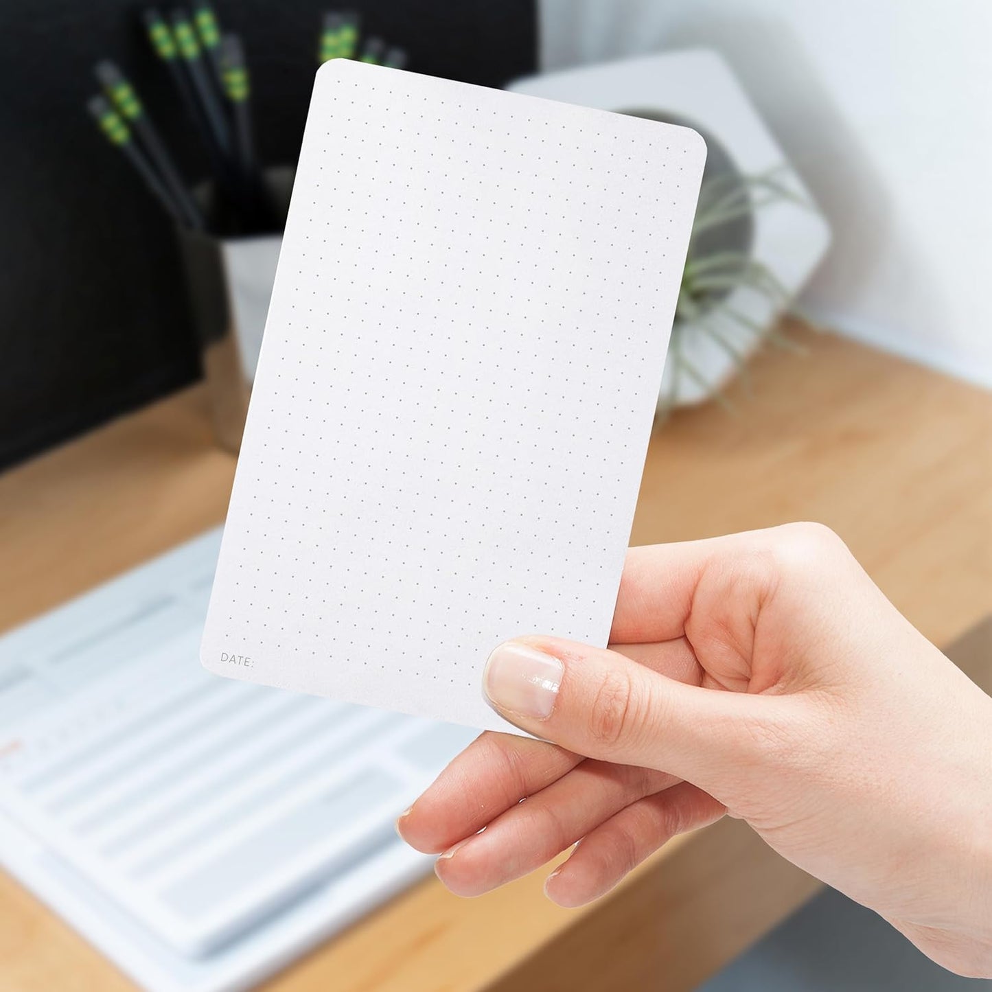 Notsu Dot Grid Desk Notepad 2 Pack | Minimalist Dotted Memo Mouse Pads with Premium Thick Paper, Small 5.5" x 8.5"