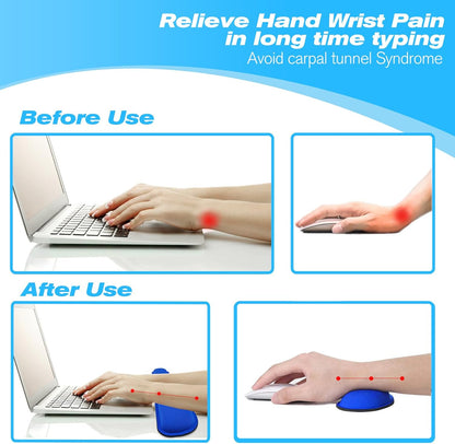 Keyboard Wrist Rest and Mouse Wrist Rest Set - Ergonomic Memory Foam Wrist Cushion - for Wrist Support on Computer, Laptop, Office, Playing Games, Typing Relieves Wrist Pain Rose Red