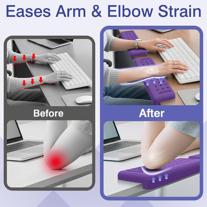 L-Shaped Desk Edge Cushion, 2 PCS Elbow Rest for Desk with Ergonomic Support, Memory Foam Elbow Pad & Arm Rest for Palm, Wrist & Forearm, Non-Slip & Separate Design, Office & Home, Black