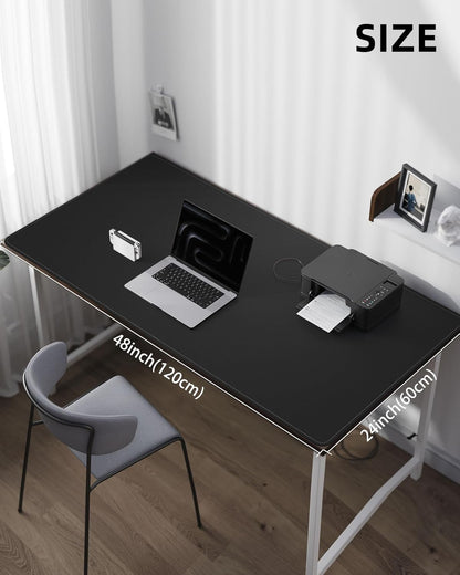 AFIING Desk Pad Protector 23.6" x 13.7" - Non-Slip Waterproof PU Leather Desk Mat for Mouse, Keyboard, Laptop, Office and Home Workspace (Beige)