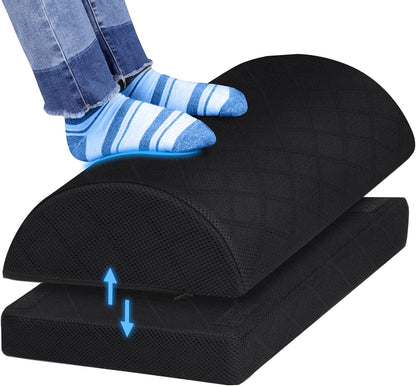 CushZone Foot Rest,Desk & Gaming Accessories,Foot Rest for Under Desk at Work,Comfortable Footrest with 2 Adjustable Heights & Removable Cover, Office Desk Accessories（Gray）