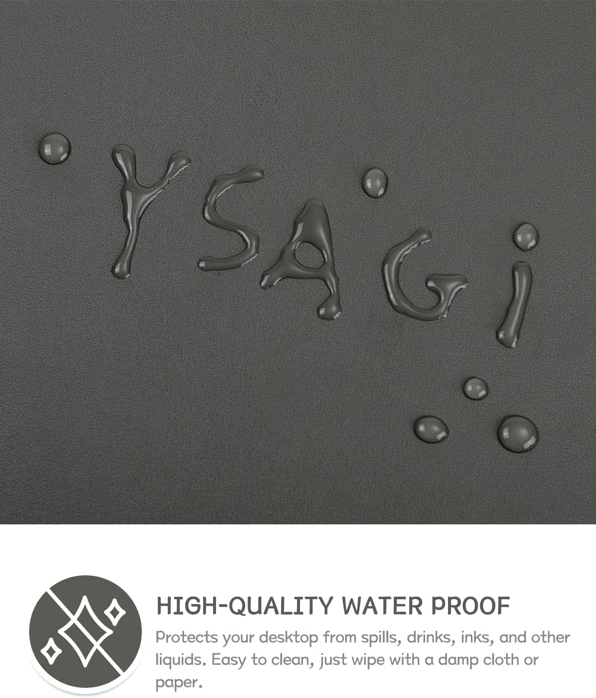 YSAGi Non-Slip Leather Desk Pad, Waterproof Laptop Computer Desk Keyboard Mat, Table Protector Blotter Mat, Large Mouse Pad for Office/Work/Home/Decor(Black, 31.5" x 15.7")