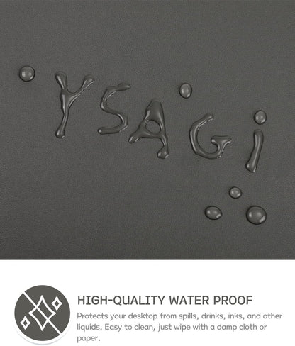 YSAGi Non-Slip Leather Desk Pad, Waterproof Laptop Computer Desk Keyboard Mat, Table Protector Blotter Mat, Large Mouse Pad for Office/Work/Home/Decor(Black, 31.5" x 15.7")