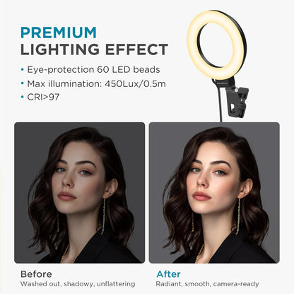 InnoGear Video Conference Light, On-Camera Video Lights for Monitor Desk LED Streaming Lighting with Remote and Touch Control Selfie Zoom Lighting for Computer Webcam Laptop Podcast, Recording