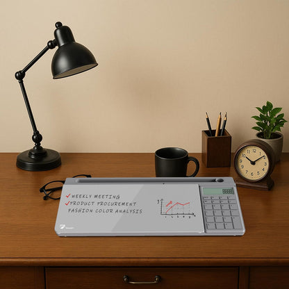 TOWON Small Compact Glass Desktop Whiteboard with Storage – 12 x 7 in Dry Erase Board for Desk, Home Office, School | Includes 5 Markers, Eraser & Holder | Space-Saving Organizer, Aesthetic Rose Gold