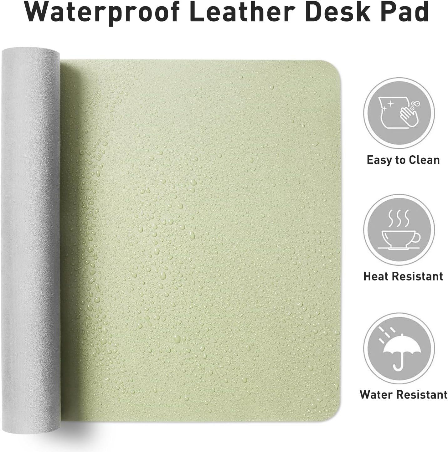 Aothia Leather Desk Pad Protector, Mouse Pad, Office Desk Mat, Non-Slip PU Leather Desk Blotter, Laptop Desk Pad, Waterproof Desk Writing Pad for Office and Home (Brown,23.6" x 13.7") - Colors A