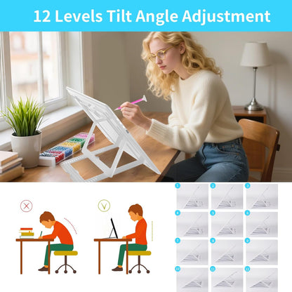 Phylosal Rechargeable A4 LED Light Pad with Built-in Stand, Magnetic Tracing Light Box for Drawing, Diamond Art Light Board with Side Button, Super Bright Light Table for Diamond Painting, Sketching