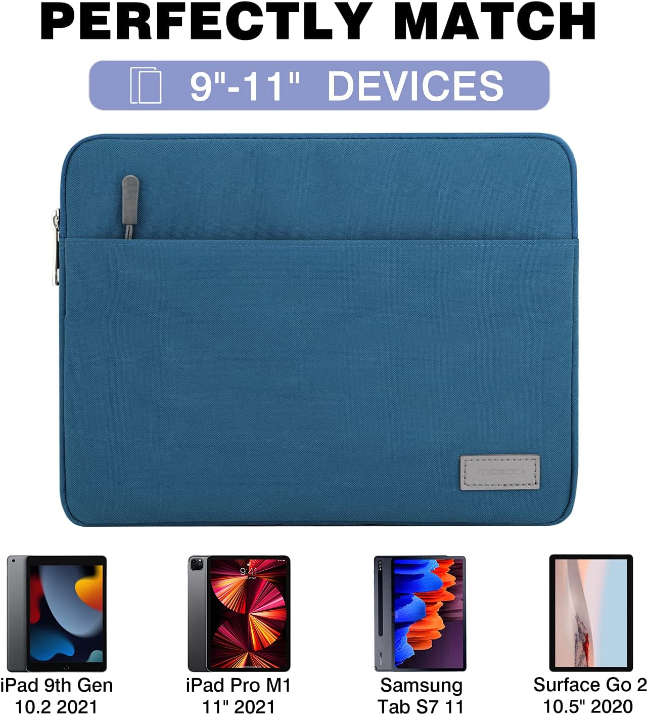 MoKo 9-11 Inch Tablet Sleeve Bag Carrying Case Fits iPad Pro 11 M5/Air M3, iPad A16 2025, i-Pad 10th 10.9, i-Pad 9/8/7th Gen 10.2, iPadAir 5/4th 10.9, Tab S8 11"/Tab A 10.1,Cloudy Pink