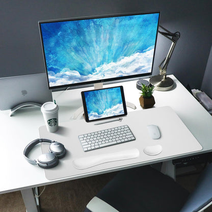 Bloss Leather Desk Pad and Keyboard Wrist Rest, Large Mouse Pad + Keyboard Pad+Mouse Wrist Support, Non-Slip Desk Mat Protector for Office, Home(31.5×15.7 Inches,Beige) - Colors A