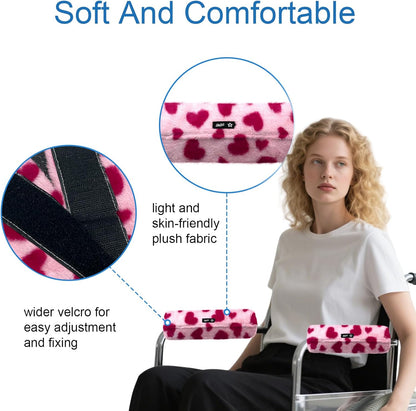 SPRING SEAON Wheelchair Armrest Covers 2 Pack Soft Memory Foam Wheelchair armrest Pads Wicking Washable for Office Transport Chair (Black)