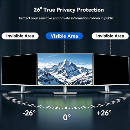 [2-Pack] 24 Inch Computer Privacy Screen 16:9 Aspect Ratio Widescreen Monitor, Eye Protection Anti Blue Light Glare Computer Monitor Privacy Filter, 24inch Removable Black Blackout Anti Spy Desktop Security Privacy Filter