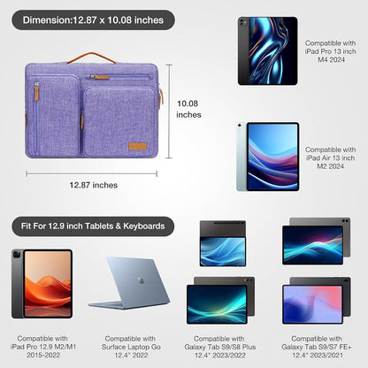 MOSISO 9-11 inch Tablet Sleeve Case for iPad A16 2025, iPad Air 11 inch M3 M2, iPad Pro 11 M4, iPad 10/9/8/7th, Galaxy Tab A9+/S9/S8/Plus 11, Side Open Carrying Bag with 4 Zipper Pockets, Black