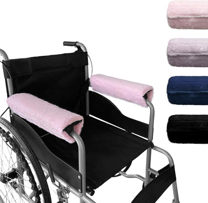 SPRING SEAON Wheelchair Armrest Covers 2 Pack Soft Memory Foam Wheelchair armrest Pads Wicking Washable for Office Transport Chair (Black)