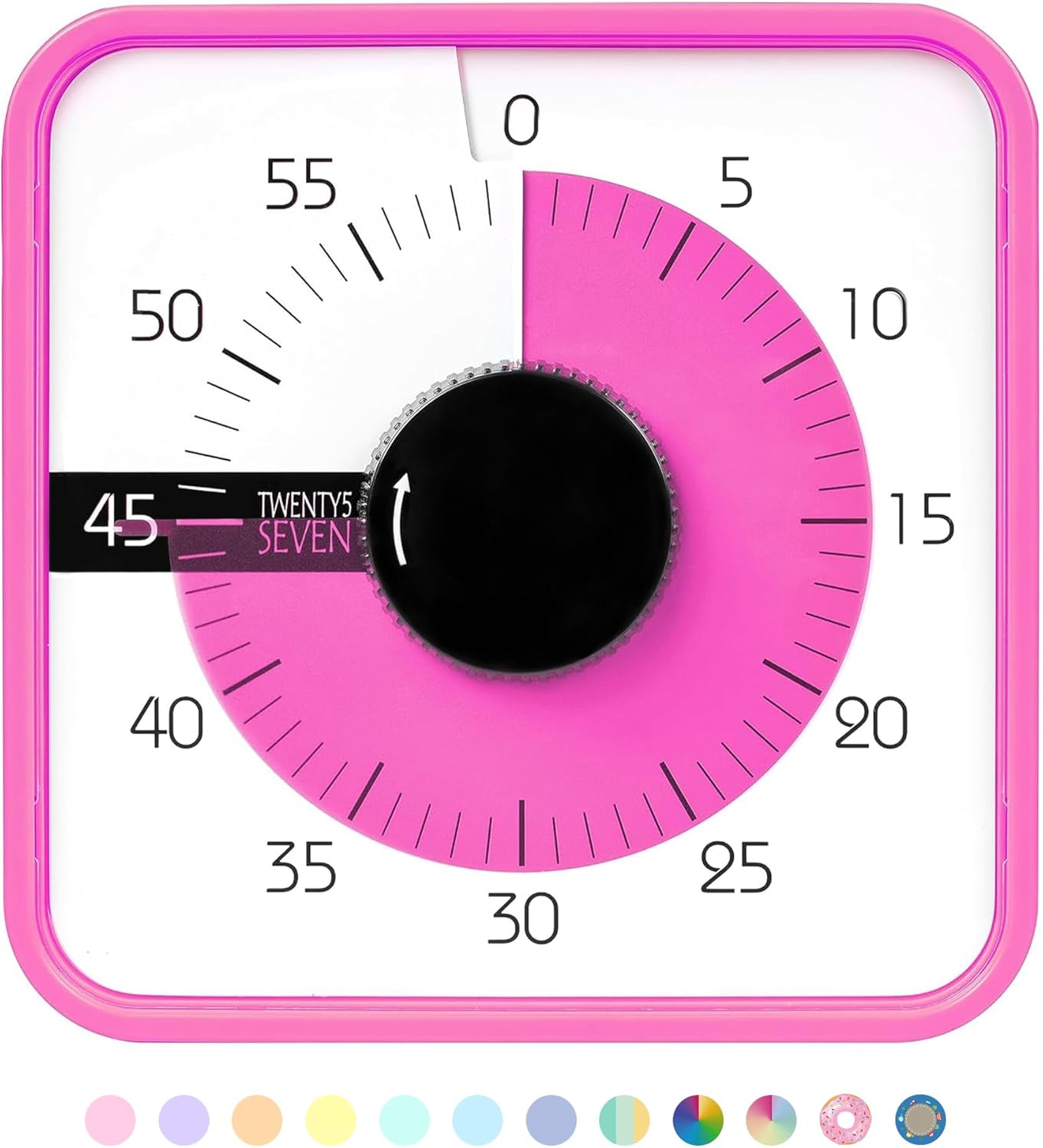Visual Timer 7.5 inch; 60 Minute 1 Hour Countdown Timer for Kids Classroom Teaching Tool Home Office Meeting, Mechanical Countdown Clock for Exam Time Management Magnetic, Sky Blue with Colorful Disc