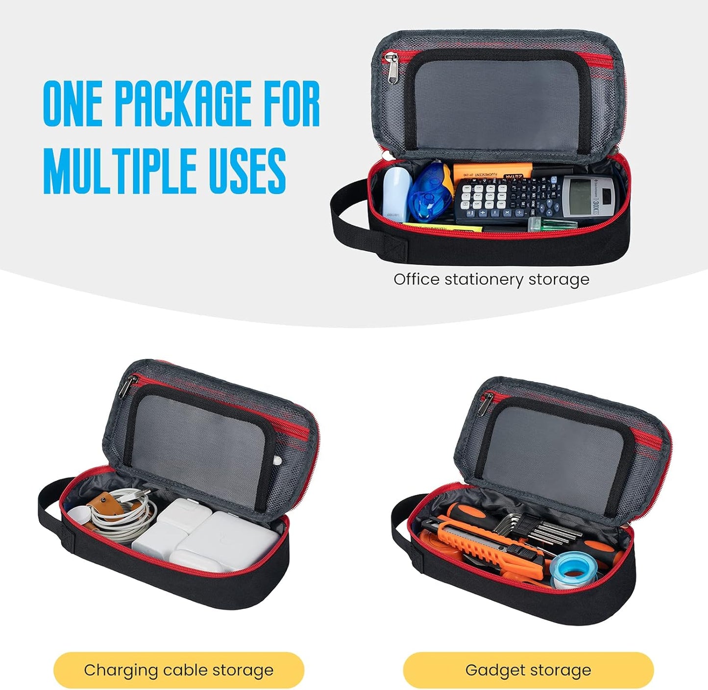 ECHSRT Large Pencil Case, Aesthetic Pen Pouch with Big Capacity, Minimalist Portable Stationery Bag with Handle for Office Organizer Aesthetic Pencil Cases