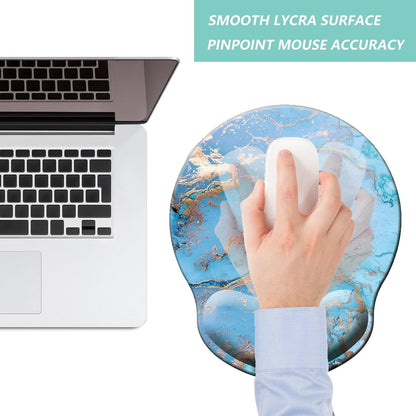 Mouse Pad with Wrist Support, Ergonomic Mouse Pad with Memory Foam Wrist Rest Cushion, Non-Slip Rubber Base Gaming Mice Pad for Home Office Computer Laptop, Flowers Grass