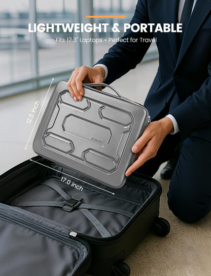 DOMISO 15.6 inch Laptop Sleeve with Handle Shockproof Computer Bag Waterproof EVA Protective Carrying Case for 15.6" Lenovo Yoga 720 IdeaPad 310 320 ThinkPad T570/Dell Inspiron 15/HP Envy 15, Black