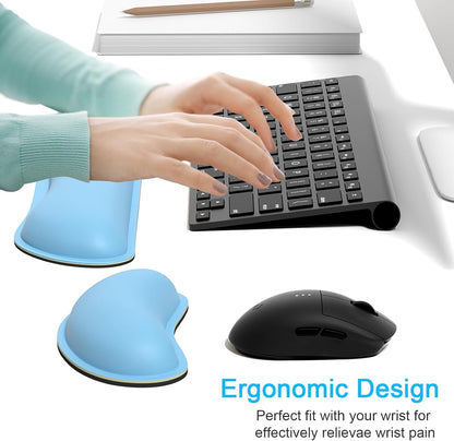Dapesuom Mouse Wrist Rest, Ergonomic Memory Foam Mouse Wrist for Computer Desk Mats Support, PU Leather Hand Rest Pad Cushion for Gaming, Laptop, Men, Women, Pain Relief & Easy Typing, Black