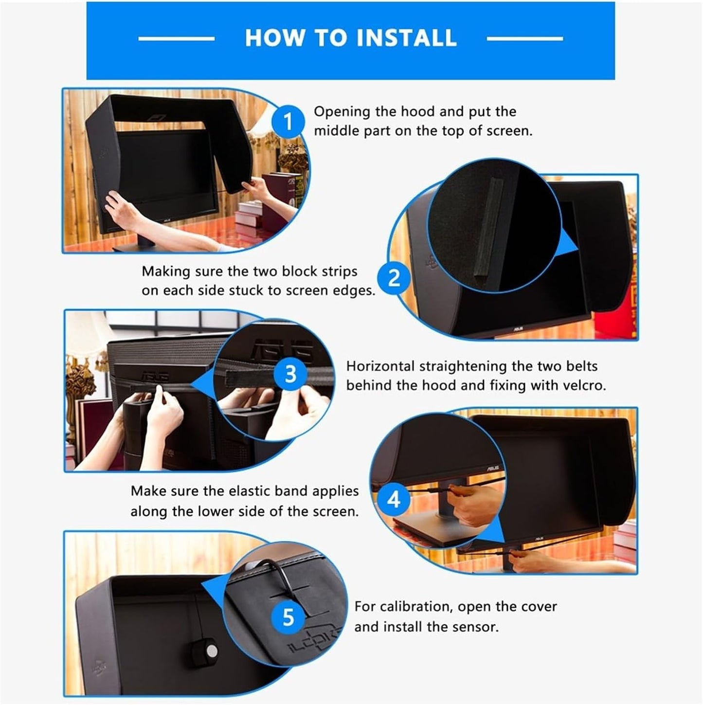 Universal Monitor Anti Glare Hood | Adjustable Sun Shade & Light Blocker for 27 Inch Screens | Reduce Eye Strain for Office Work, Design, and Trading