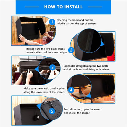 Universal Monitor Anti Glare Hood | Adjustable Sun Shade & Light Blocker for 21-22 Inch Screens | Reduce Eye Strain for Office Work, Design, and Trading