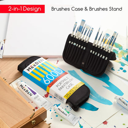MEEDEN Paint Brush Holder, 11.5 X 10 Inch Zippered Painting Brush Case, Organization and Storage Bag for Artist Paint Brush (Brushes NOT Included)