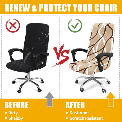 Smiry Stretch Printed Office Chair Armrest Covers, 2 Pcs Soft Fit Removable Washable Computer Desk Chair Arm Covers Protector, Black