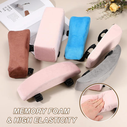 PATIKIL Office Chair Arm Pads, 1 Pair Office Chair Arm Cover Soft Office Chair Armrest Pads Elastic Memory Foam Cotton Removable Washable for Desk Computer Gaming, 25x10x7cm, Brown