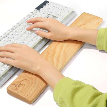 Wooden Keyboard Wrist Rest, Keyboard Wooden Palm Rest，Keyboard Wrist Rest Pad, Solid Wood Mouse Pad Wrist Guard, Ash Wood Wrist Rest, Wrist Pad for Keyboard, (Fraxinus Excelsior,11.8in)