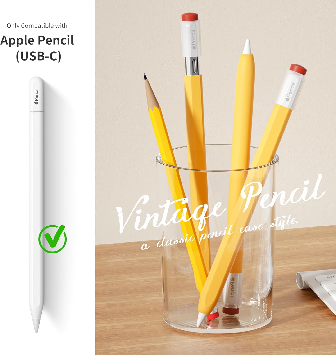 ELETIUO Silicone Case Compatible with Apple Pencil (USB-C),Protective Holder Grip Sleeve with Cap Accessories,Anti-Slip Cover Supports Magnetic Compatible with Apple Pencil 3rd Generation,Carrot