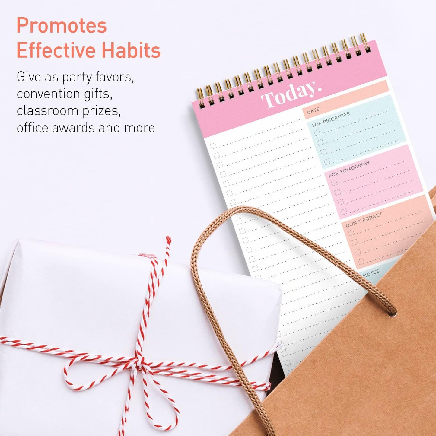 Sweetzer & Orange Daily & Weekly To Do List Notepad – Undated Work Planner & Organizer with Wish List Section, 52-Sheet Coiled Task Pad for Productivity – MAUVE To Do List Notebook for Work