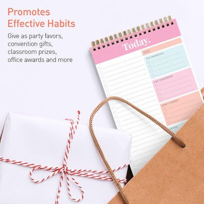 Sweetzer & Orange Daily & Weekly To Do List Notepad – Undated Work Planner & Organizer with Wish List Section, 52-Sheet Coiled Task Pad for Productivity – MAUVE To Do List Notebook for Work