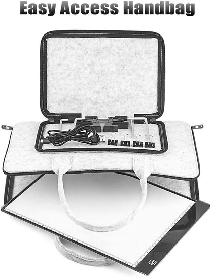 SevenFish Diamond Painting Tools A4 LED Light Pad, Stand, Handbag, USB Powered Ultra-Thin Adjustable Brightness Light Board Light Box for Drawing, Tracing, Sketching, 5D Diamond Art Painting
