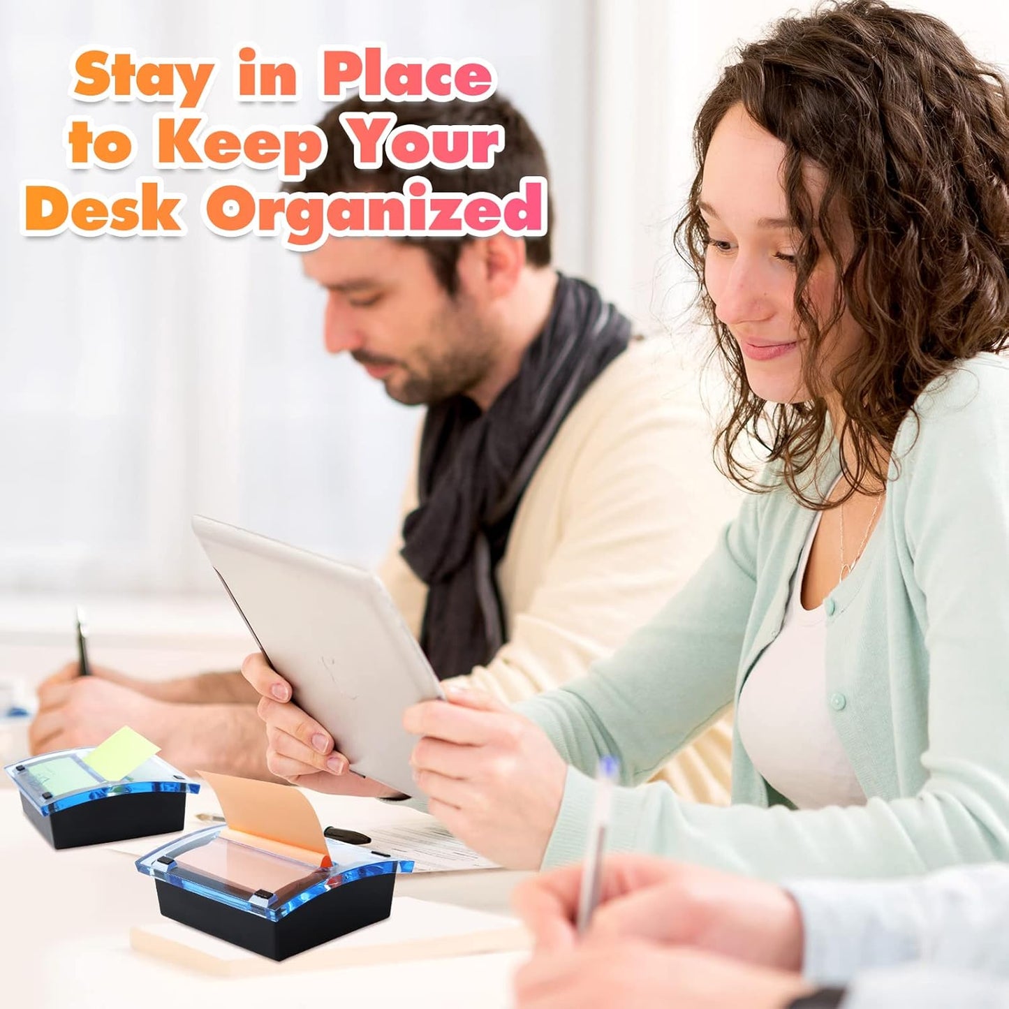 4 Pcs Pop up Sticky Notes Dispenser Sticky Note Holder Black Base Clear Top for 3 x 3 Inches Pad Holder for Acrylic Memo Organizer Fits Reminder School Office Home Store
