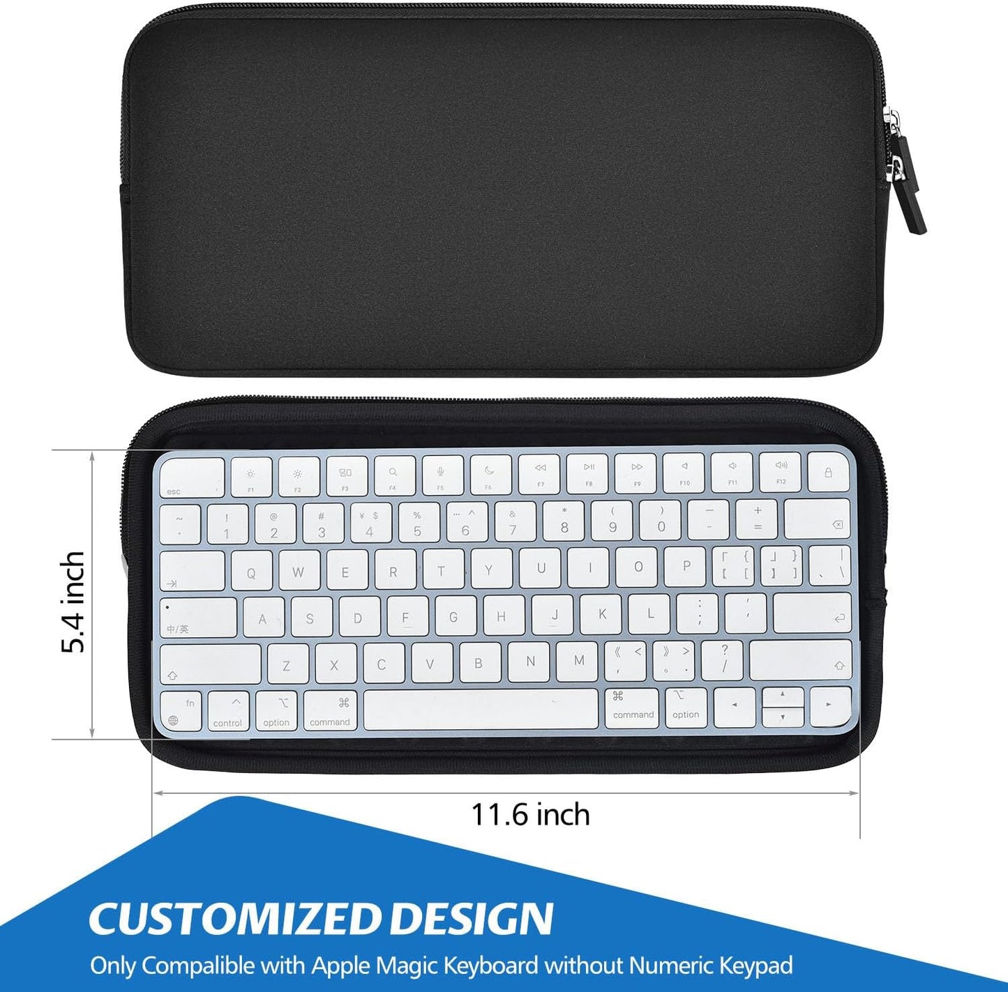 CASEDAO Magic Keyboard Sleeve Case, Padded Shockproof Protective Bag for 2024 Apple iMac 24 inch M4 M3 Magic Keyboard w/out Touch ID A2449 A2450,Wireless Magic Keyboard 2 MLA22LL/A A1644 Pouch for Mac