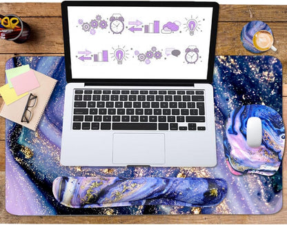 WB WEIRDBEAST Keyboard Wrist Rest Large Mouse Pad Wrist Support for Computer, 4 in 1 Memory Foam Keyboard Pad Desk Mat Ergonomic Hand Rest Wrist Cushion for Home Office Gaming-Pink