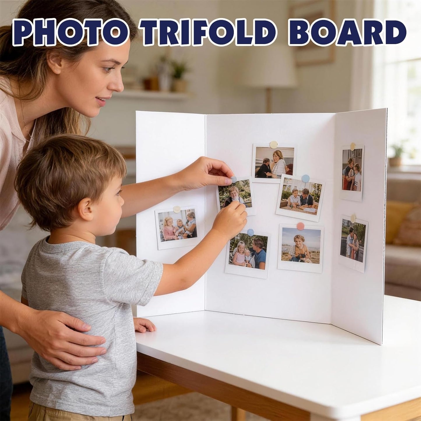 20 Pack Trifold Poster Board, 16in x 24in Corrugated Project Board, White Presentation Board, Trifold Display Board for School Project, Business Presentation, Science Fairs, Event Display