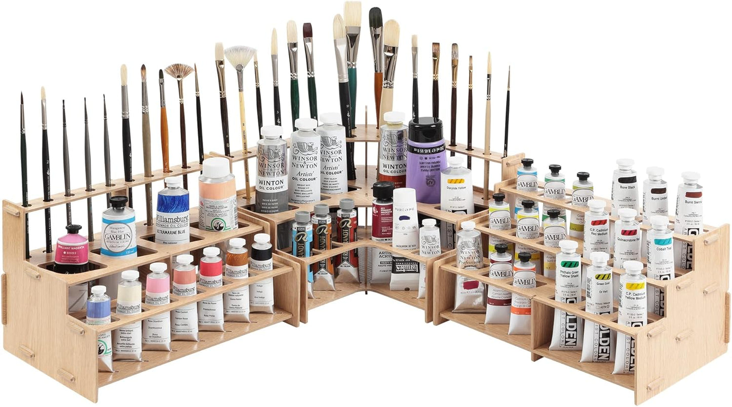 HG Art Concepts Mezzo Artist Drawing Rack - Wood Grain Laminate Multi Layer Desk Stand Professional Storage Display Organizer for Pens, Pencils, Drafting and all other Drawing Tools
