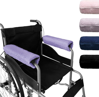 SPRING SEAON Wheelchair Armrest Covers 2 Pack Soft Memory Foam Wheelchair armrest Pads Wicking Washable for Office Transport Chair (Black)