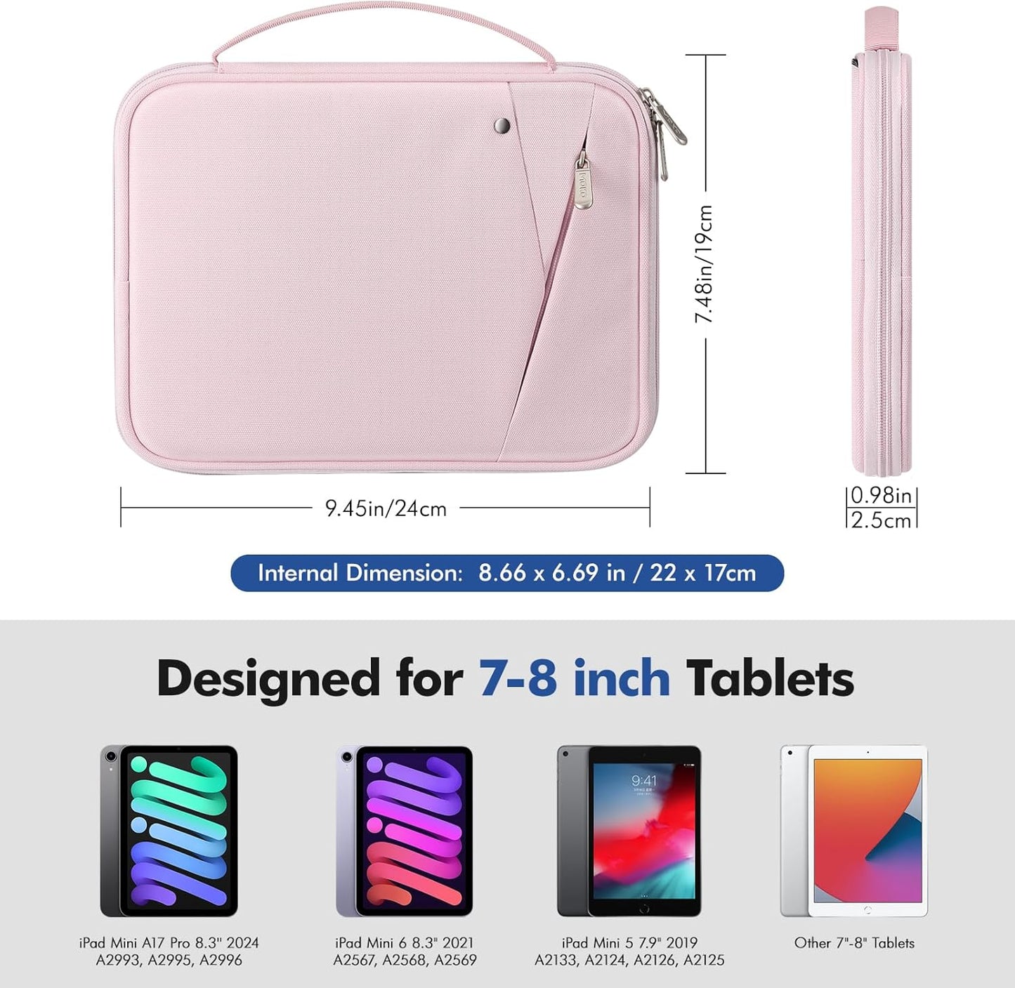 MoKo 9-11 Inch Tablet Sleeve Carrying Case with Handle, Padded Protective Travel Bag for New 11-inch iPad Air 4 2026/Pro M5/ A16, iPad 10th/Air 5/4th 10.9, i-Pad 9/8th 10.2,Tab S9/S8 11, Black