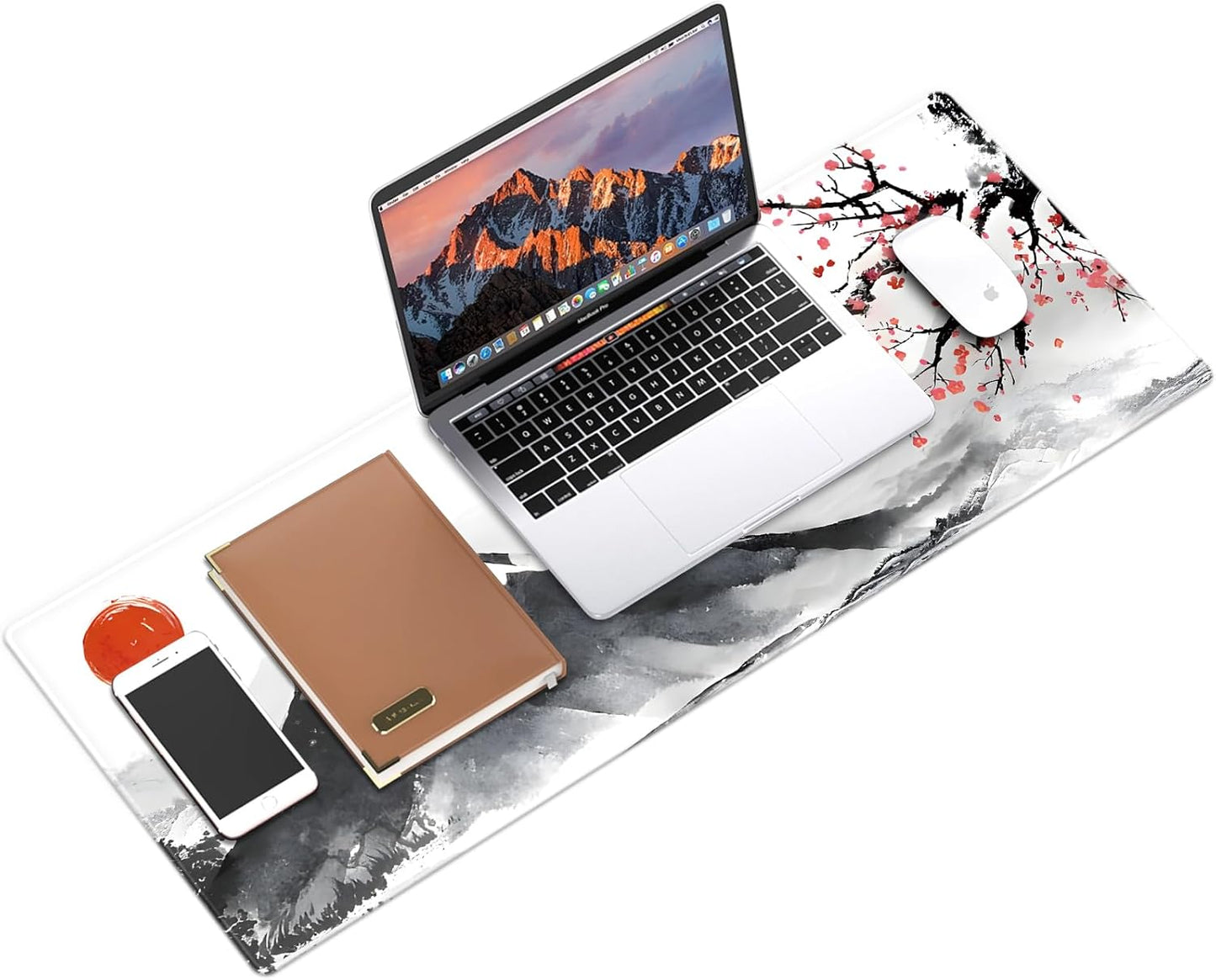 Galdas Mouse Pad For Gaming,Forest Background Pattern XXL XL Large Mouse Mat Long Extended MousePad Desk Mat Non-Slip Rubber Mice Pads Stitched Edges Thin (31.5 x 11.8 x 0.12 Inches) Tree