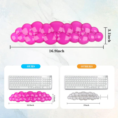 Gel Cloud Keyboard and Mouse Wrist Rest, Cute Wrist Support and Arm Support Keyboard Rest for Keyboard and Mouse Typing Pain Relief，Suitable for Office/Computer/Laptop/Gaming（White）
