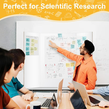 Trifold Poster Board 36"x48", 2 Pack White Extra Large Corrugated Display Board Foldable Board for School Projects, Science Fair, Business Presentations, Photo Displays, Graduation Exhibitions