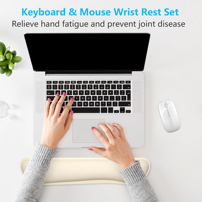 Dapesuom Enlarge Keyboard Wrist Rest, Memory Foam Keyboard Wrist Cushion for Computer Desk Mats Support, Pain Relief Ergonomic Mouse Pad Rests with Non-Slip Base for Gaming, Laptop, Radiant Orchid