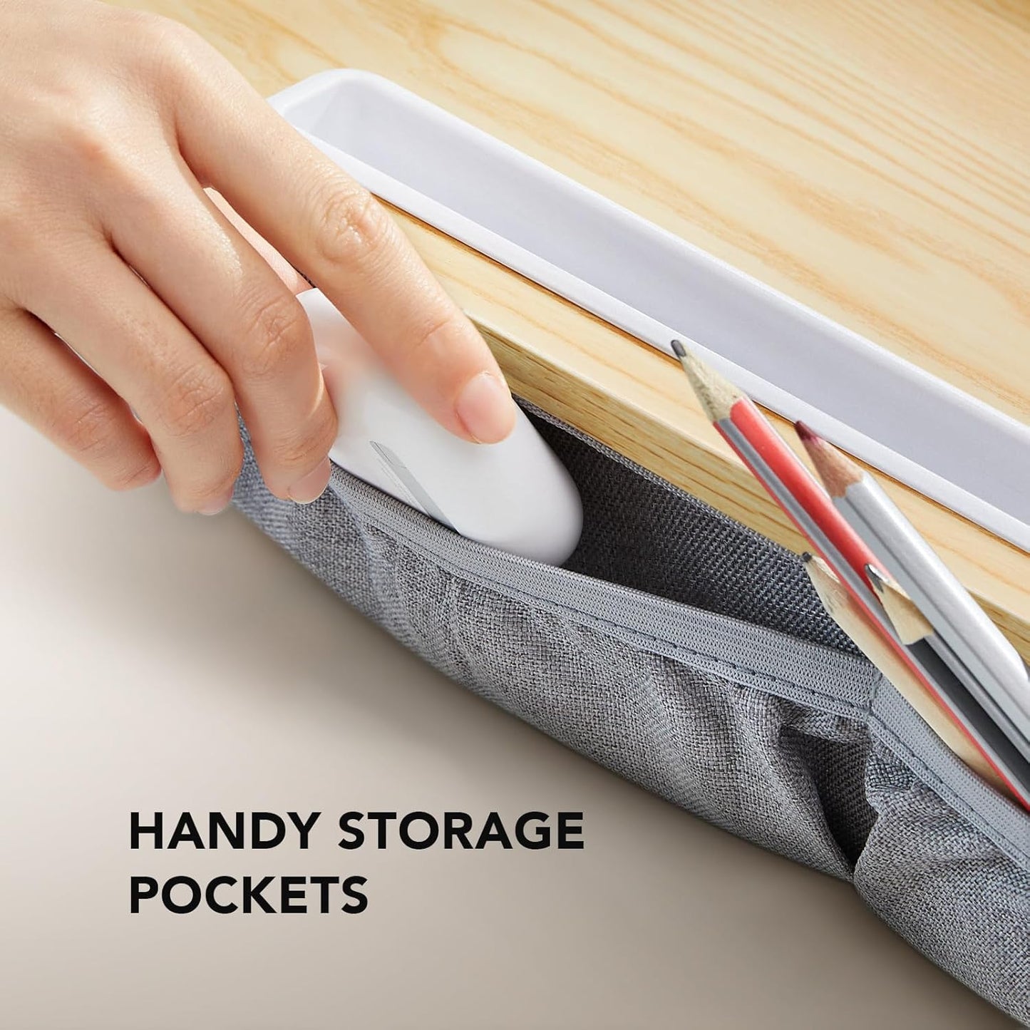 HUANUO Laptop Lap Desk - Portable Lap Desk with Pillow Cushion, Fits up to 15.6 inch Laptop, with Anti-Slip Strip & Storage Function for Home Office Students Use as Computer Laptop Stand, Book Tablet