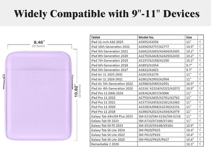 TiMOVO 9-11" Tablet Sleeve Bag for iPad 11-inch A16 2025, iPad 10.9"/10.2"| Air 11 Inch/5th/4th Gen. 10.9", Galaxy Tab A9+/A11Plus 11", Protective Bag Fit Smart Keyboard, Dusty Blue