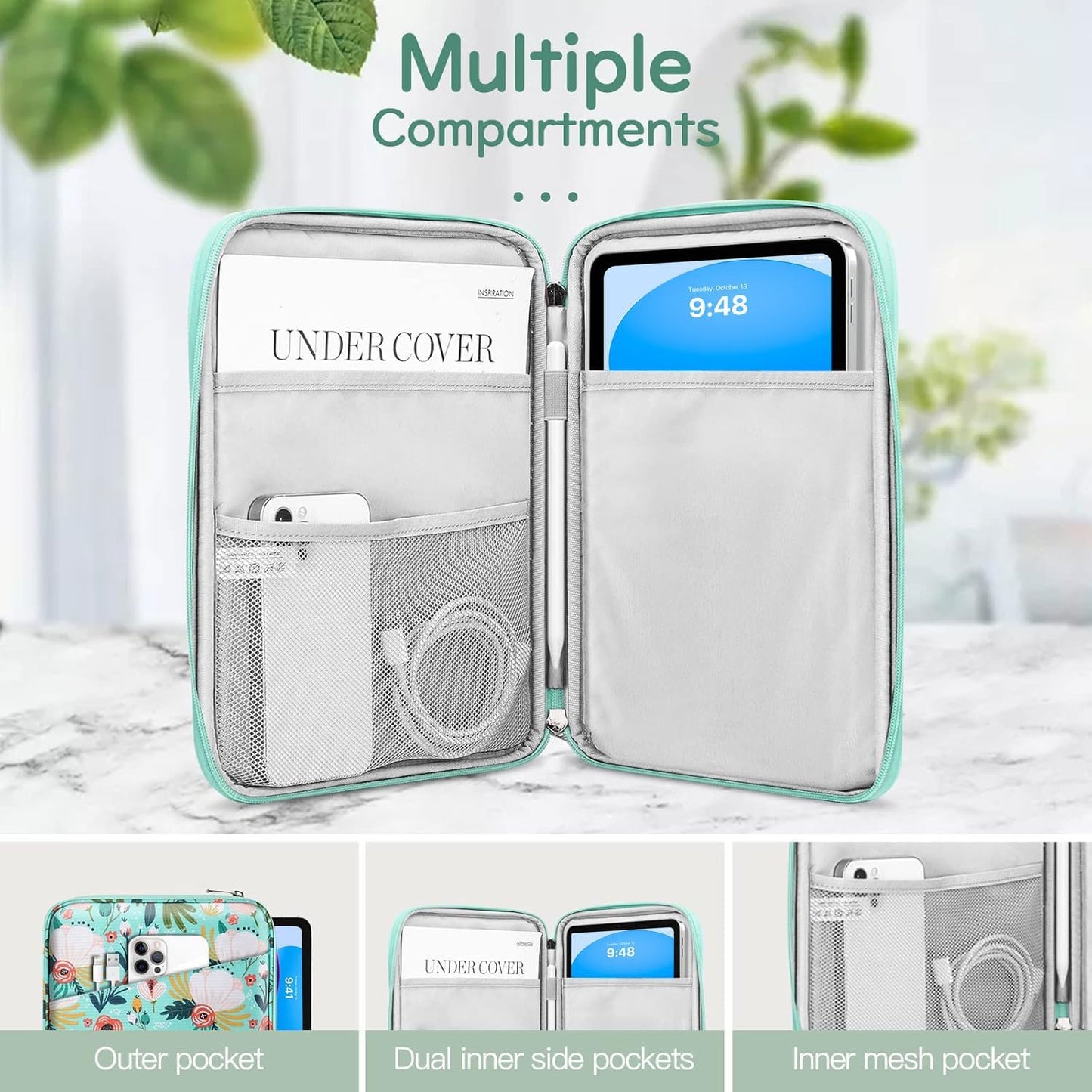 Dadanism 9-11" Tablet Sleeve Bag Carrying Case for iPad (A16) 11th Gen 11", iPad 10th Gen 10.9" Air 5/4, iPad Air M4/Pro 11", iPad 9/8/7th, Galaxy Tab A11+ Plus 11", Remarkable 2 10.3", Black