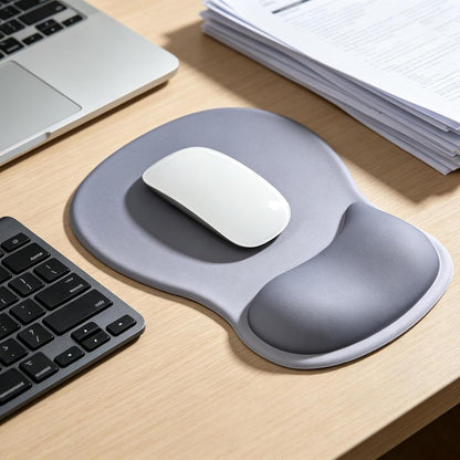 EooCoo Ergonomic Mouse Pad with Gel Wrist Rest Support, Middle Concave Design for Natural Wrist Alignment, Non-Slip Base Mousepad for Laptop, Computer, Office Desk Accessories, Carpal Tunnel Syndrome
